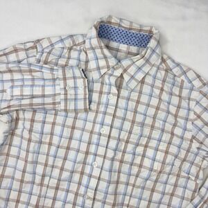 Wrangler Shirt Men's Small George Strait Check White Long Sleeve Button Down